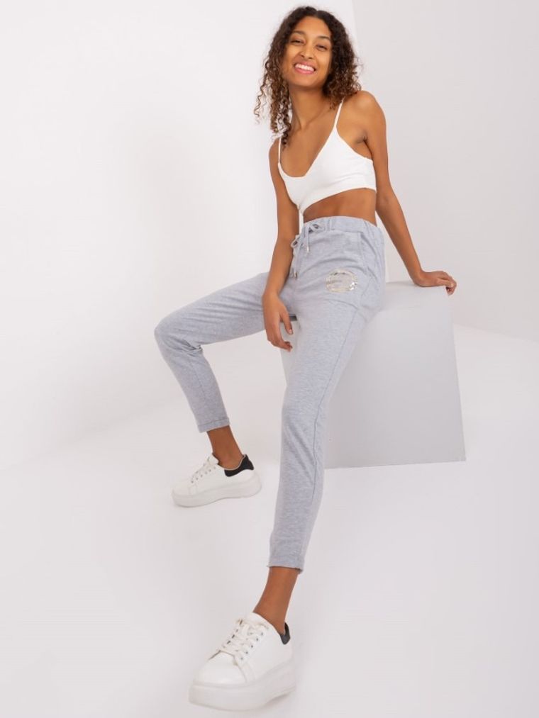 Spodnie dresowe damskie, szare, Relevance