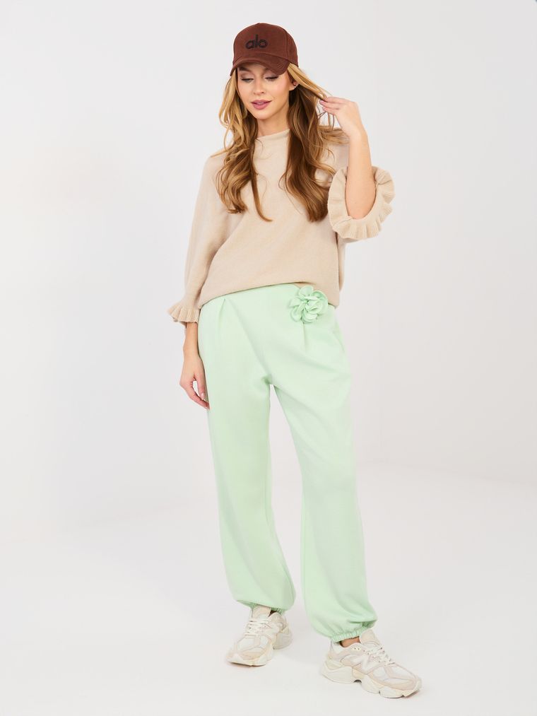 Spodnie dresowe damskie, zielone, Italy Moda