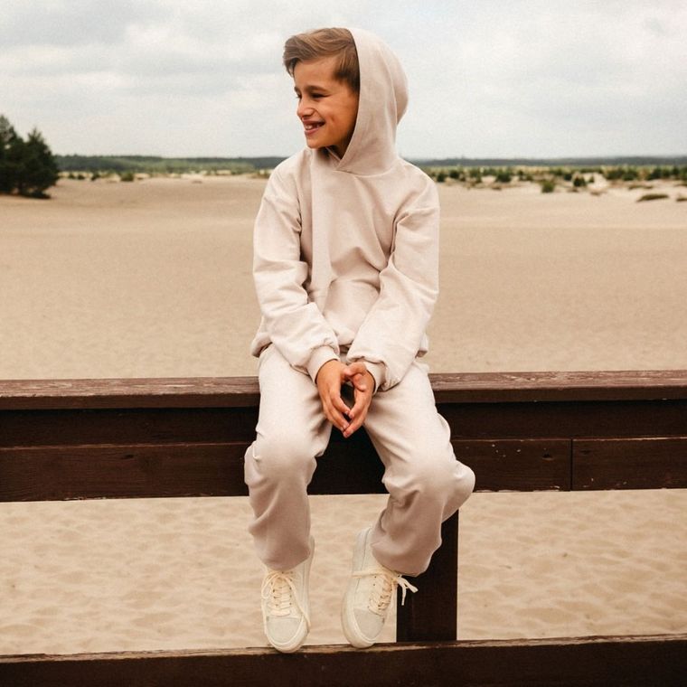 Spodnie dresowe dziecięce, beżowe, Eevi