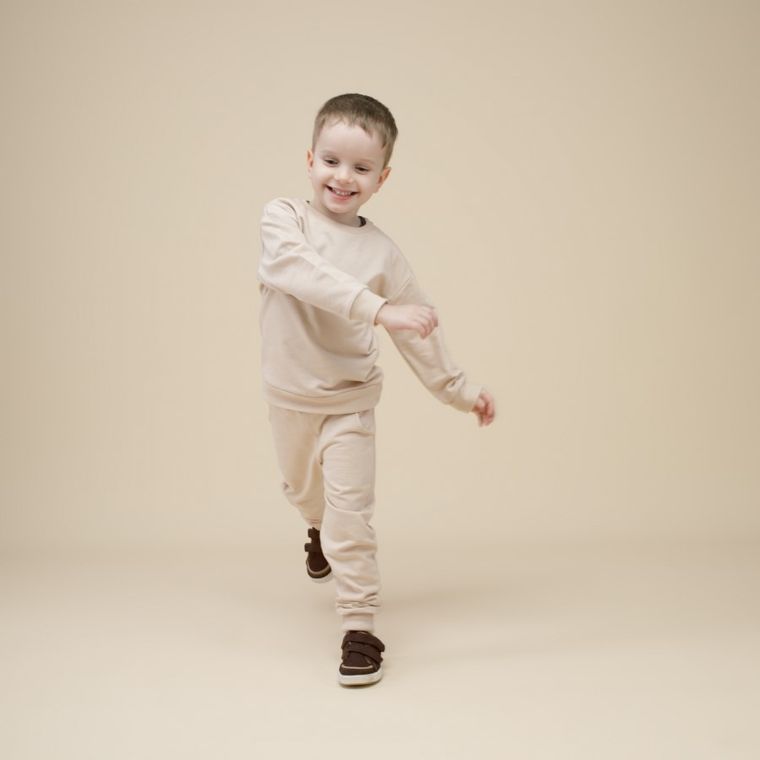 Spodnie dresowe dziecięce, beżowe, Pinokio