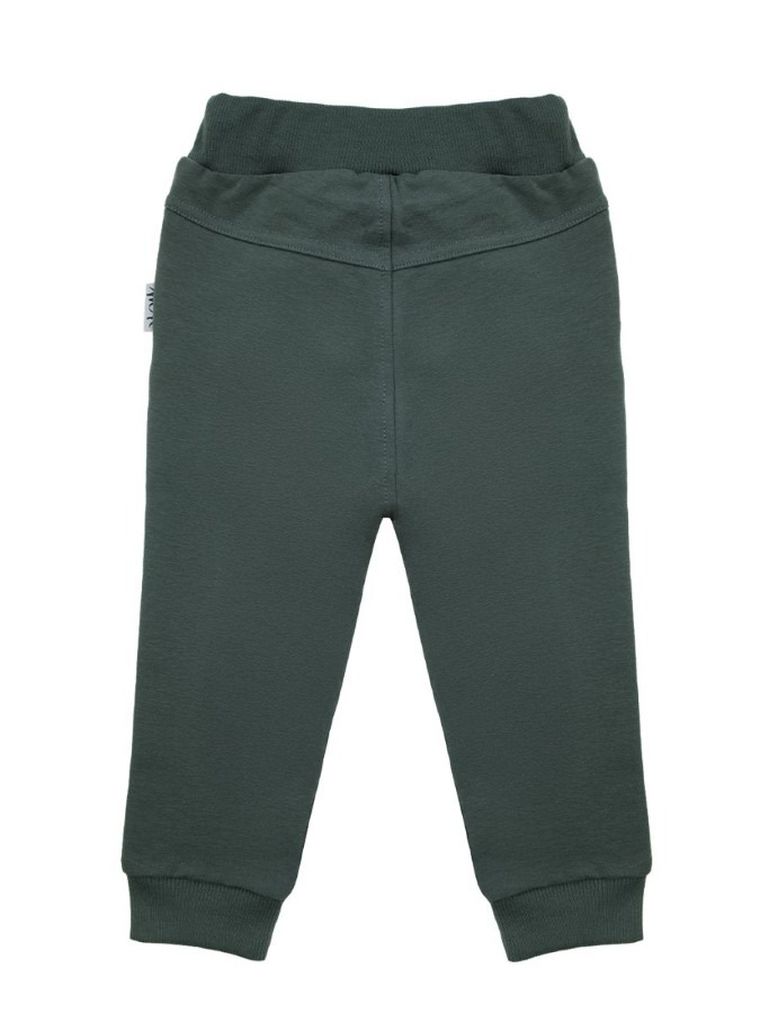 Spodnie dresowe dziecięce, ciemnozielone, Nicol
