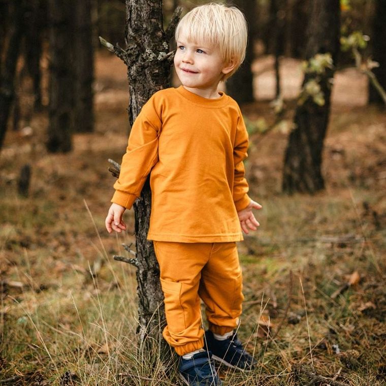 Spodnie dresowe dziecięce, musztardowe, Eevi