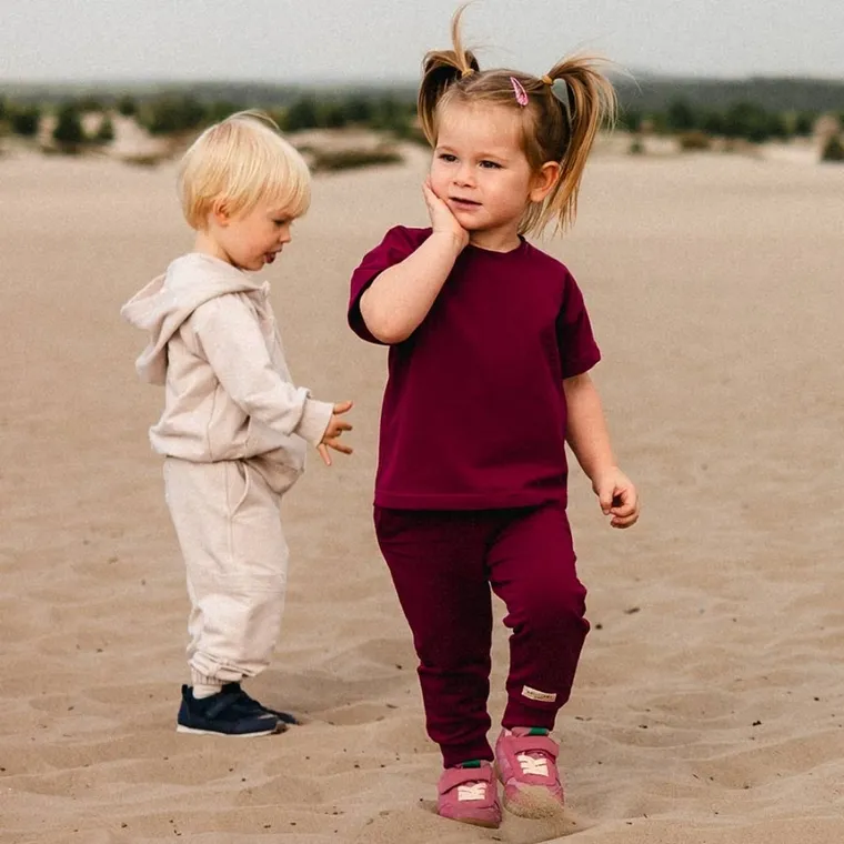 Spodnie dresowe dziewczęce, bordowe, Eevi