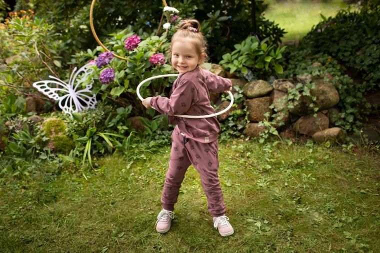 Spodnie dresowe dziewczęce, fioletowe, Pinokio