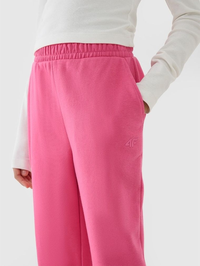 Spodnie dresowe dziewczęce, różowe, 4F
