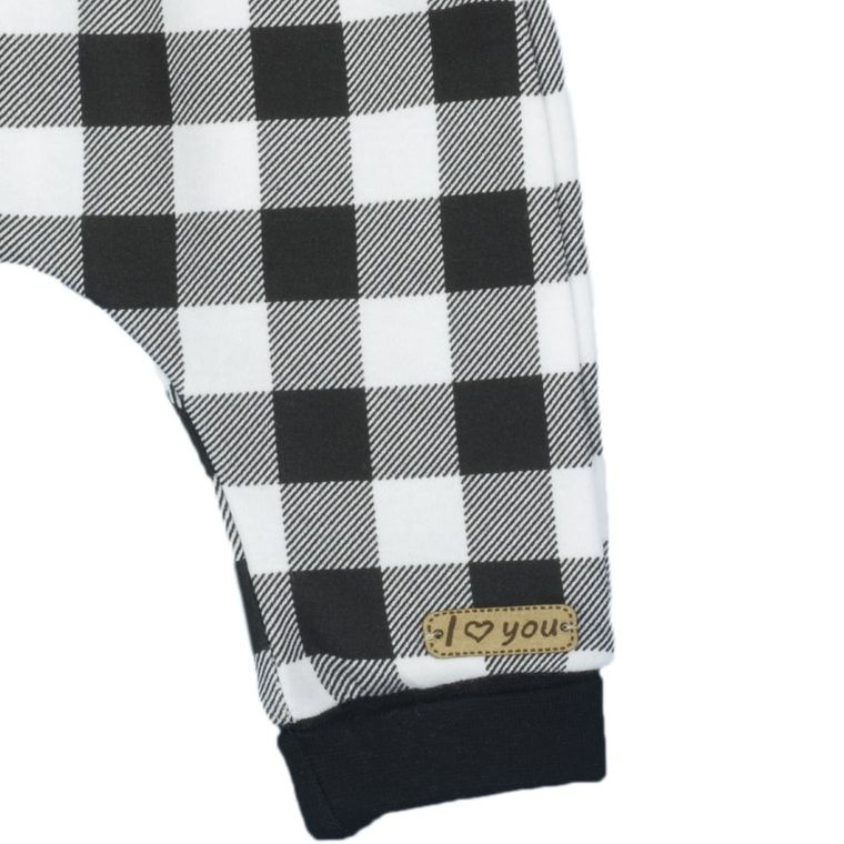 Spodnie dresowe niemowlęce, biało-czarne, Nicol