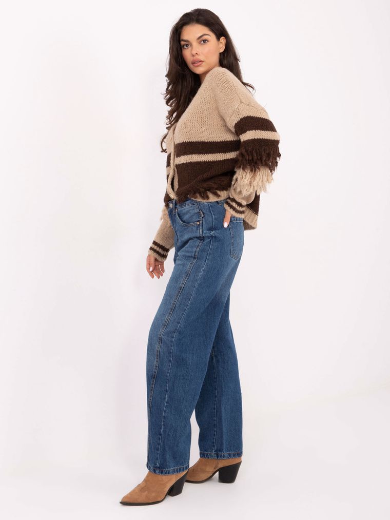 Spodnie jeansowe damskie, balloon, niebieskie, Sublevel