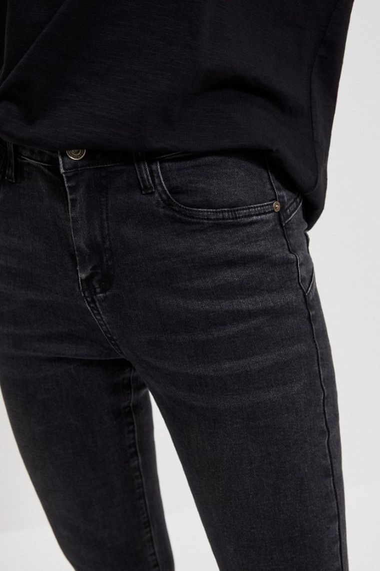 Spodnie jeansowe damskie, czarne, Moodo