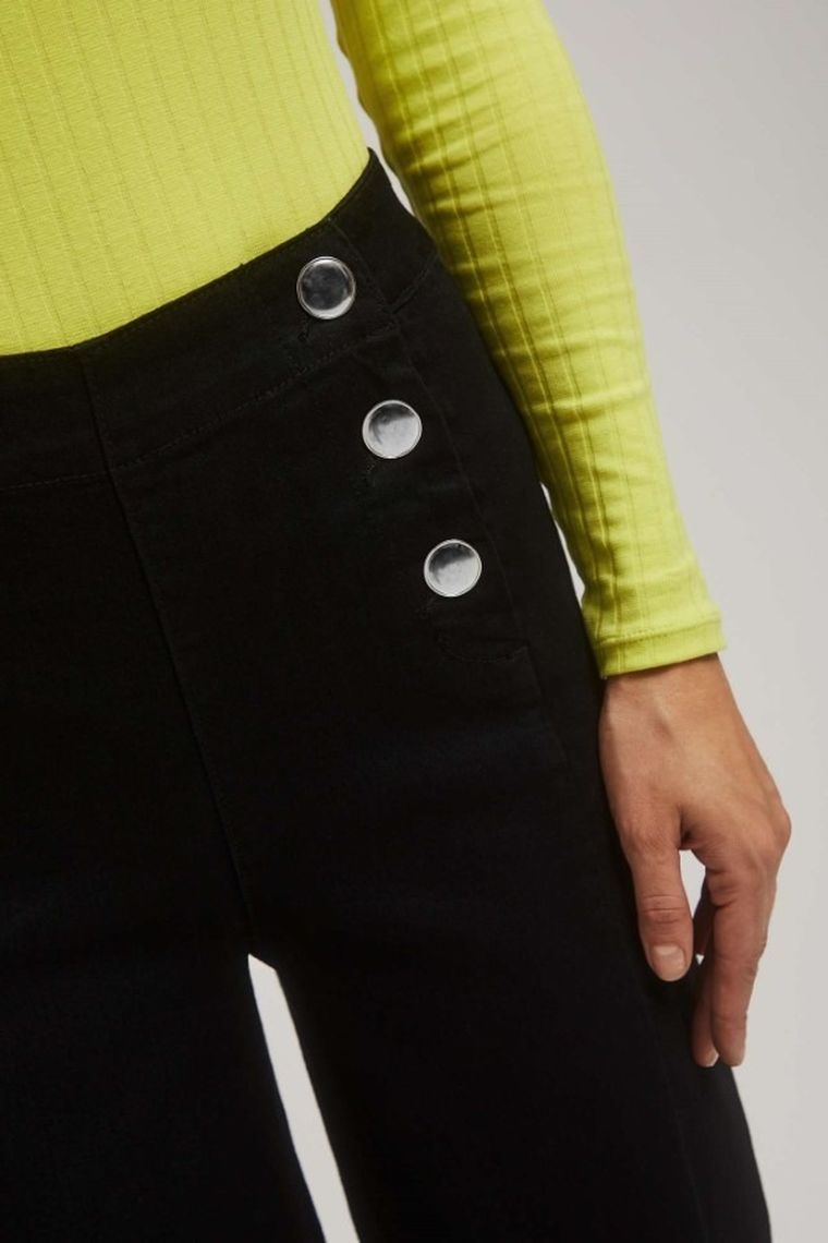 Spodnie jeansowe damskie, czarne, Moodo