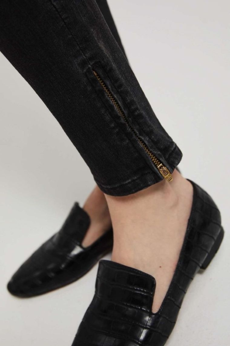 Spodnie jeansowe damskie, czarne, Moodo