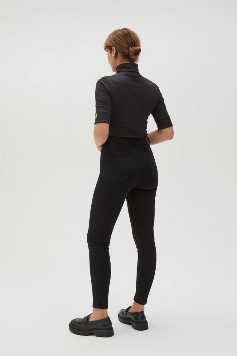 Spodnie jeansowe damskie, czarne, Moodo