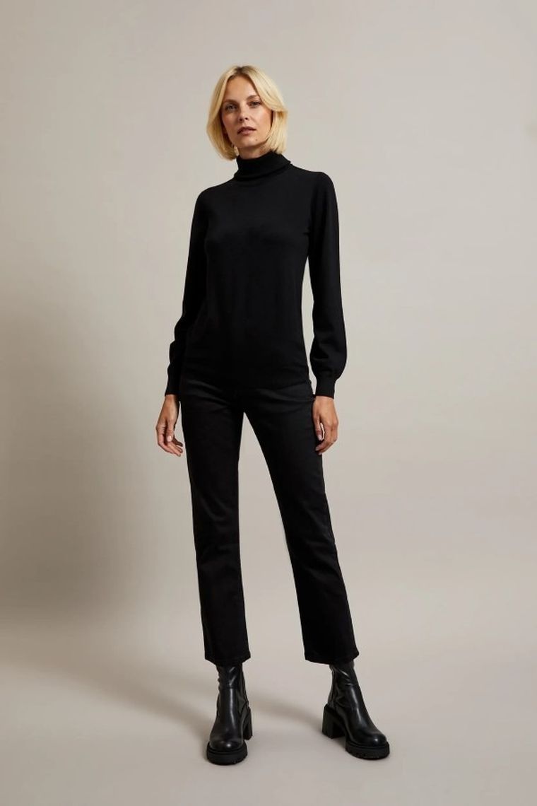 Spodnie jeansowe damskie, czarne, Moodo