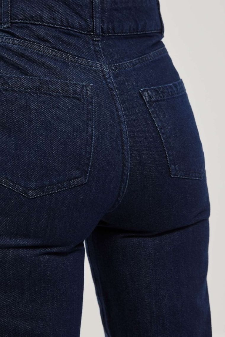 Spodnie jeansowe damskie, dzwony, niebieskie, Moodo