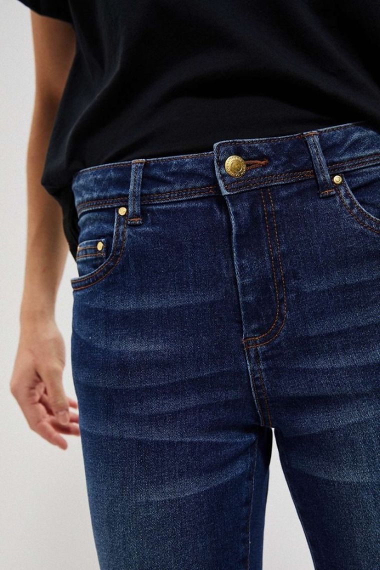 Spodnie jeansowe damskie, granatowe, Moodo