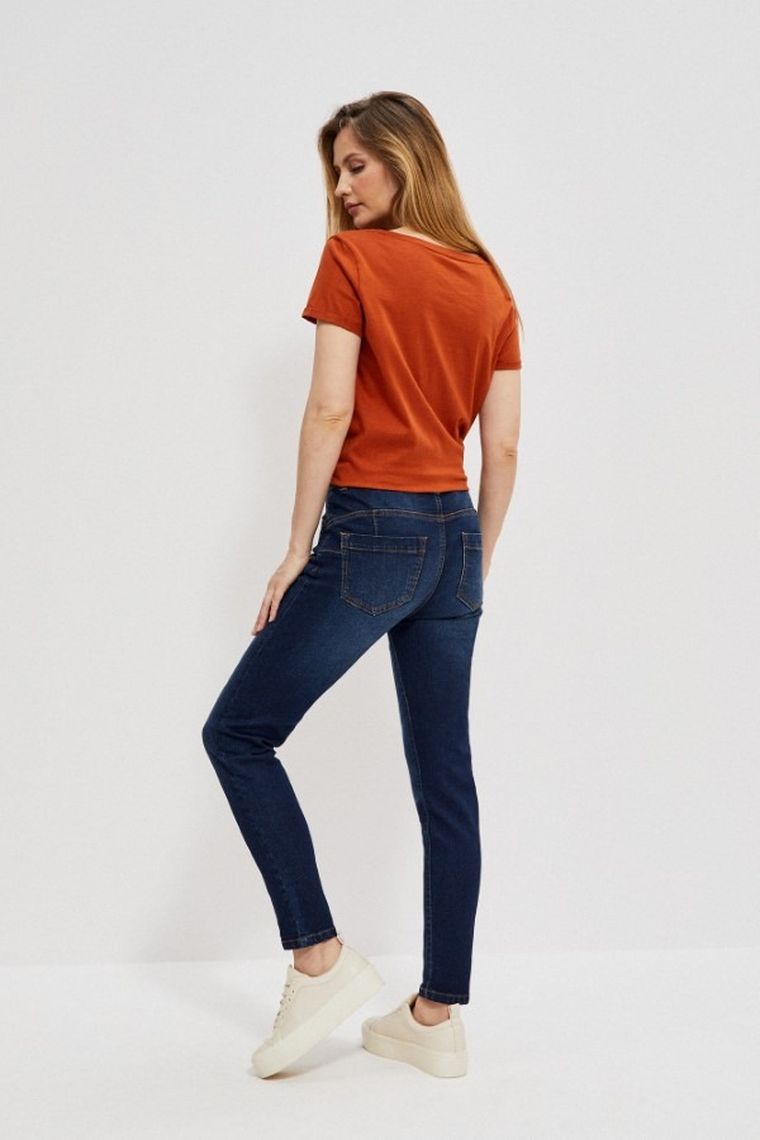 Spodnie jeansowe damskie, granatowe, Moodo