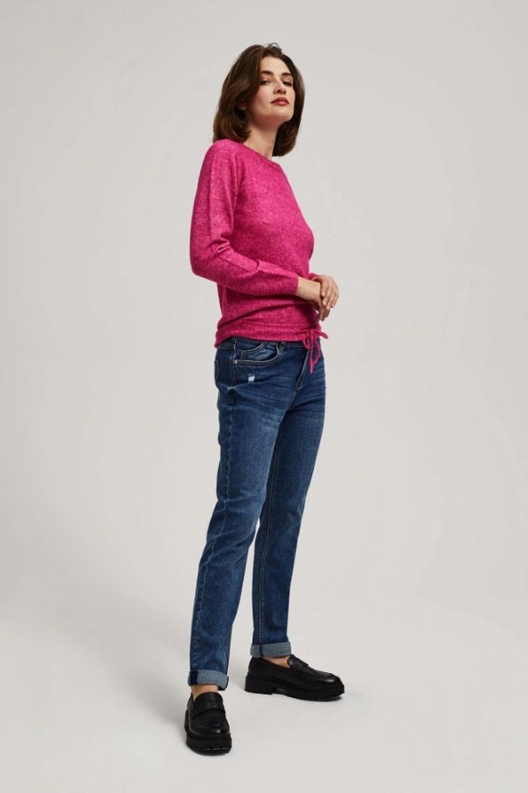 Spodnie jeansowe damskie, granatowe, Moodo