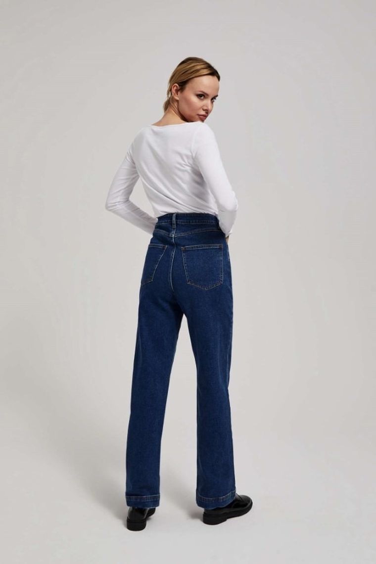 Spodnie jeansowe damskie, granatowe, Moodo