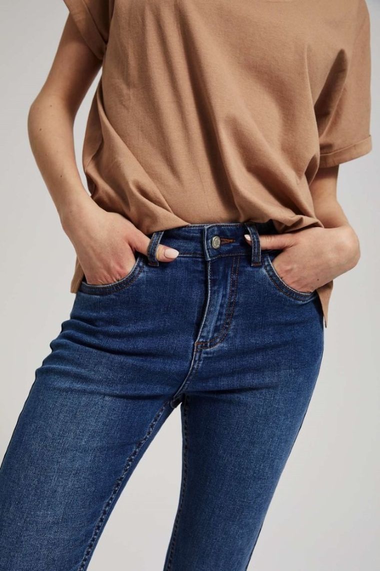 Spodnie jeansowe damskie, granatowe, Moodo