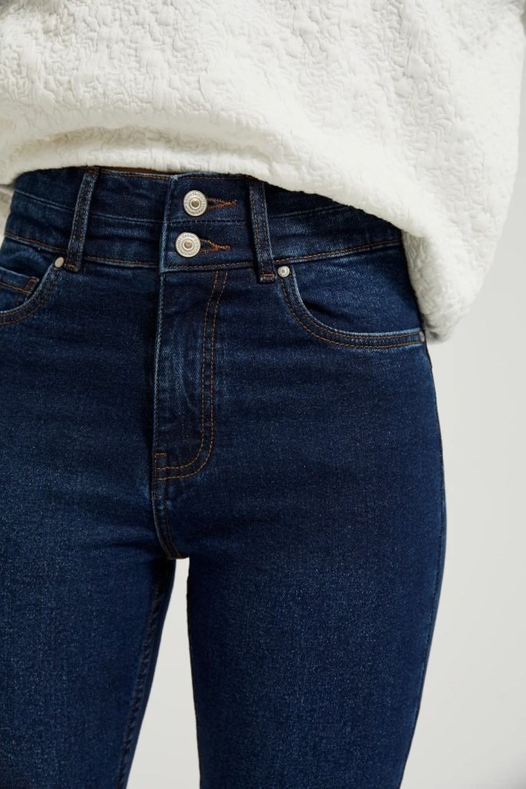 Spodnie jeansowe damskie, granatowe, Moodo