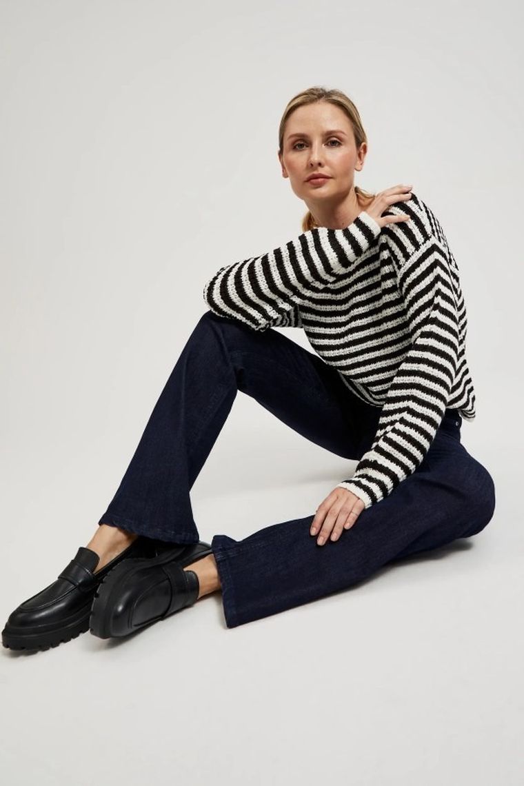 Spodnie jeansowe damskie, granatowe, Moodo