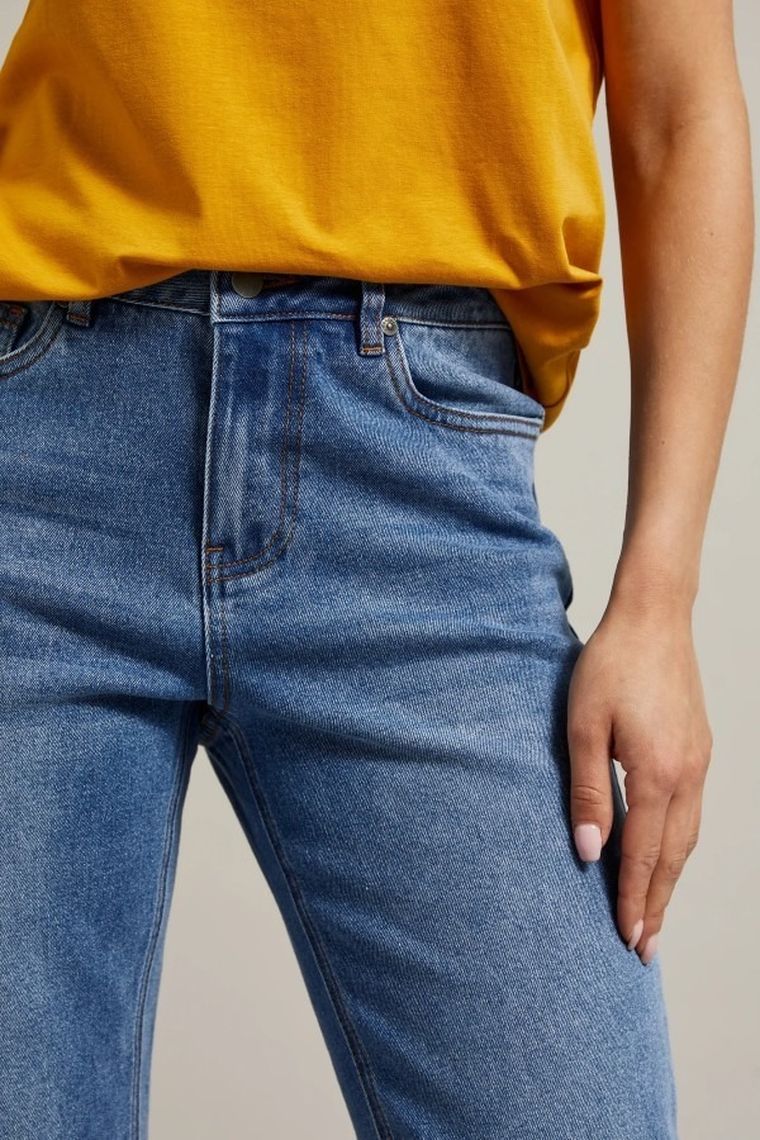 Spodnie jeansowe damskie, granatowe, Moodo