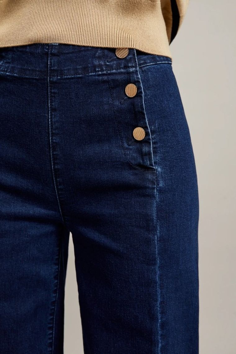 Spodnie jeansowe damskie, granatowe, Moodo