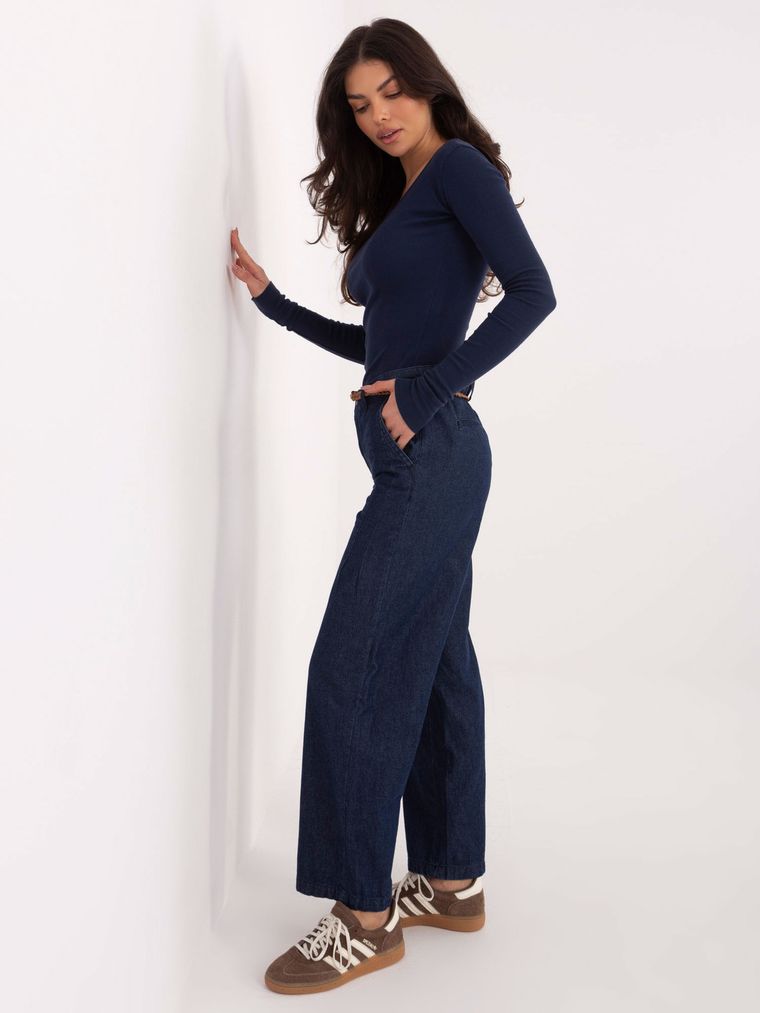 Spodnie jeansowe damskie, granatowe, Sublevel