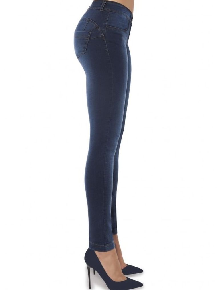 Spodnie jeansowe damskie, niebieskie, Bas Bleu