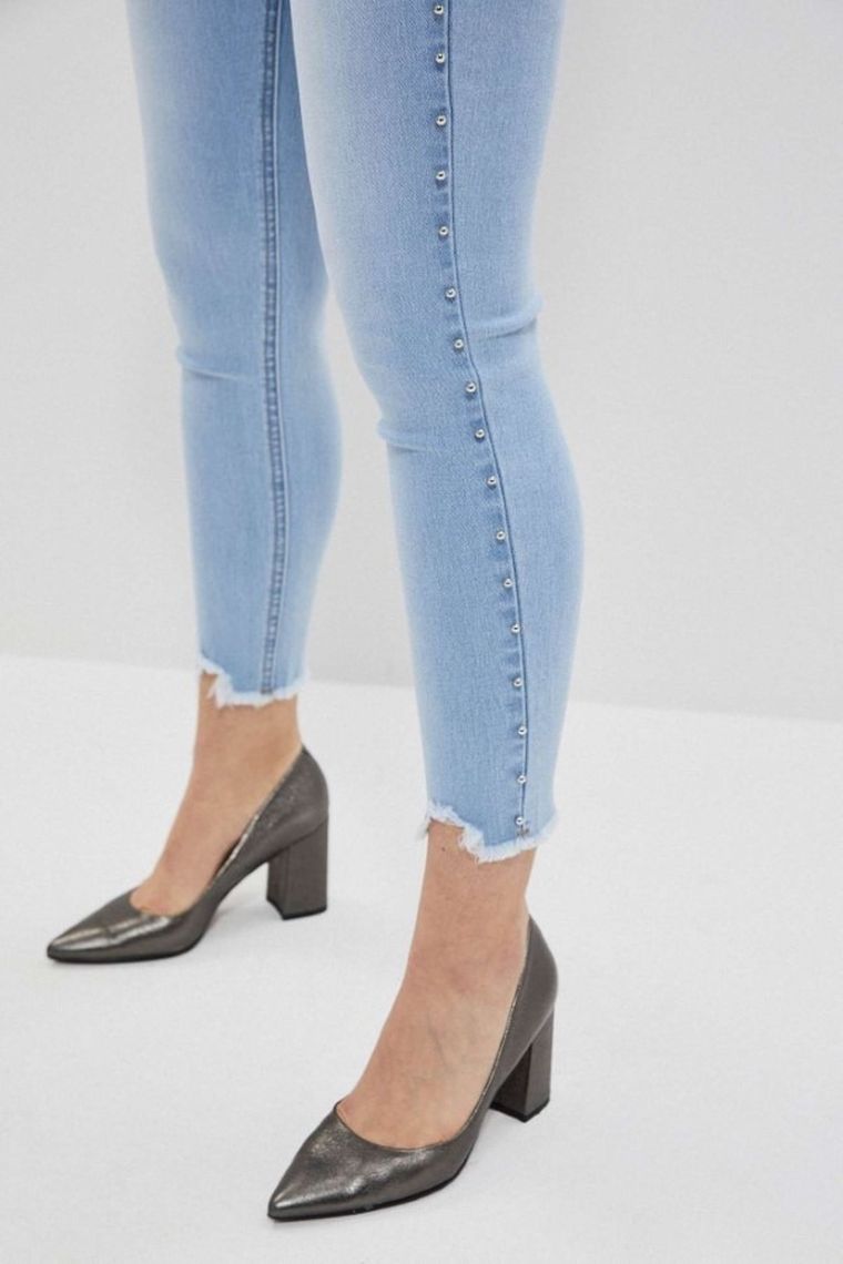 Spodnie jeansowe damskie, niebieskie, Moodo