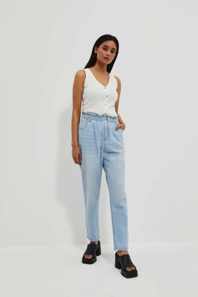 Spodnie jeansowe damskie, niebieskie, Moodo