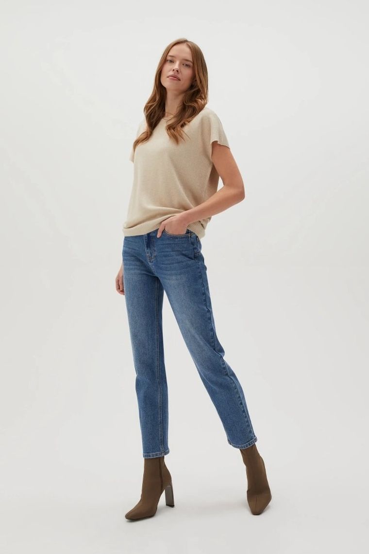 Spodnie jeansowe damskie, niebieskie, Moodo