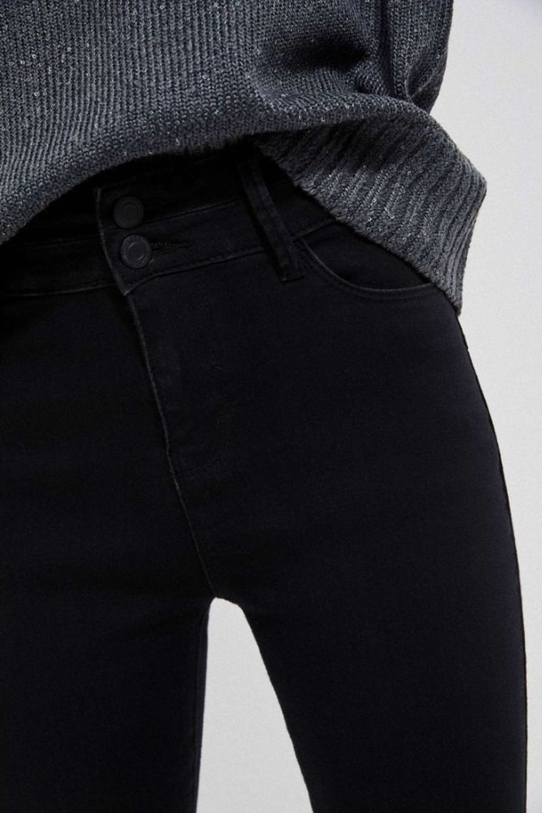 Spodnie jeansowe damskie, push up, czarne, Moodo