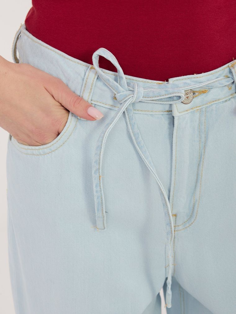 Spodnie jeansowe damskie, wide, niebieskie, Sublevel