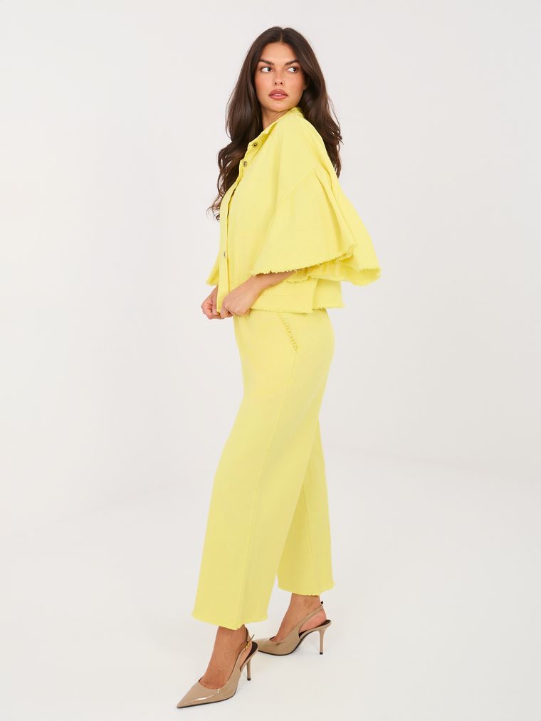 Spodnie jeansowe damskie, żółte, Italy Moda
