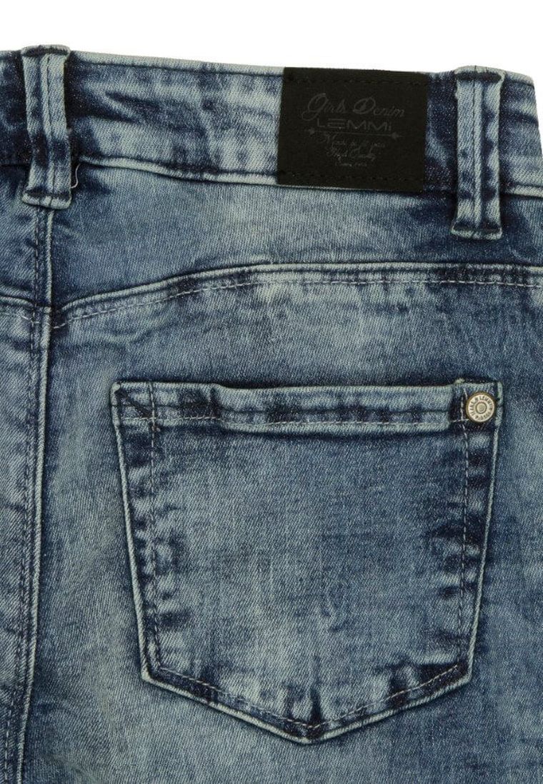Spodnie jeansowe dziewczęce, skinny fit slim, niebieskie, Lemmi