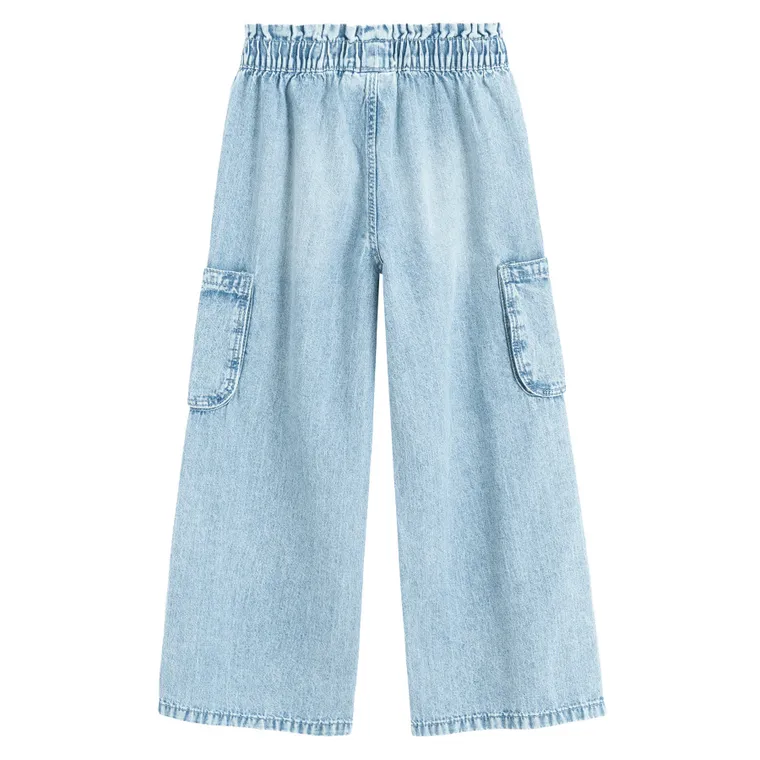 Spodnie jeansowe w kwiaty wide leg Cool Club
