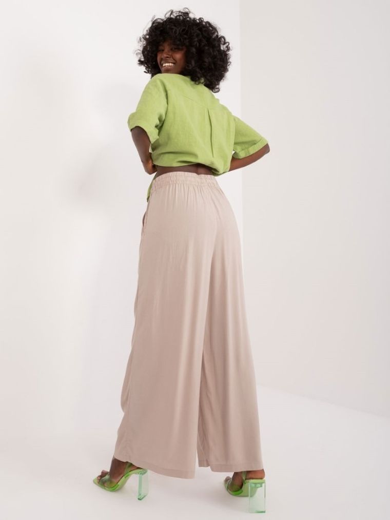 Spodnie materiałowe damskie, beżowe, Sublevel