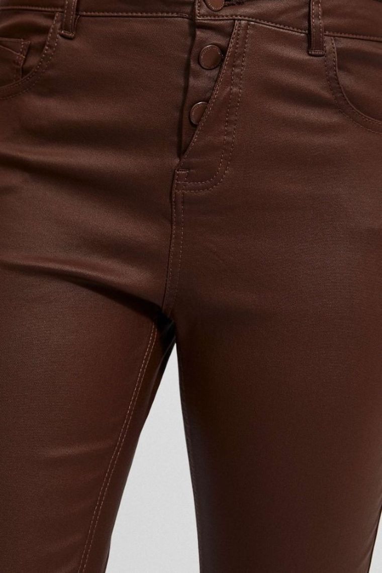 Spodnie materiałowe damskie, brązowe, Moodo