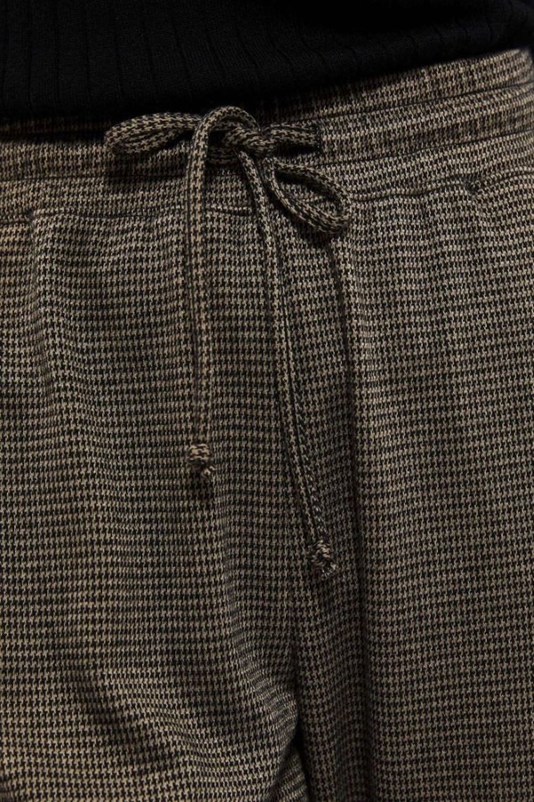 Spodnie materiałowe damskie, brązowe, Moodo