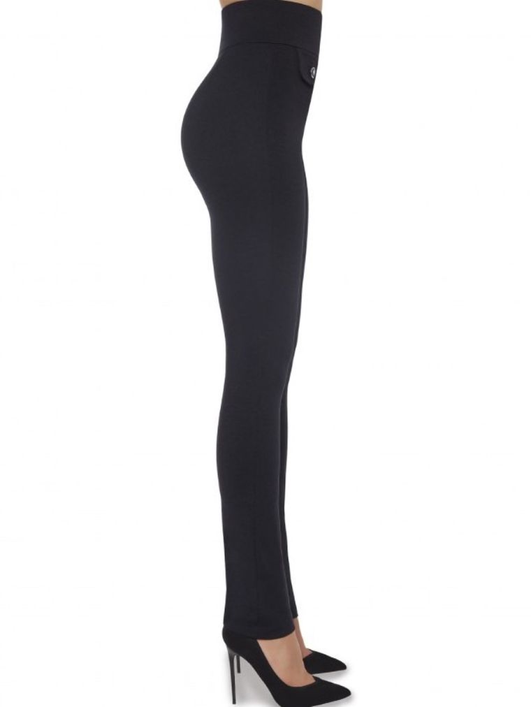 Spodnie materiałowe damskie, czarne, Bas Bleu