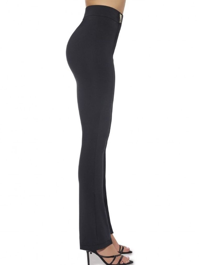 Spodnie materiałowe damskie, czarne, Bas Bleu