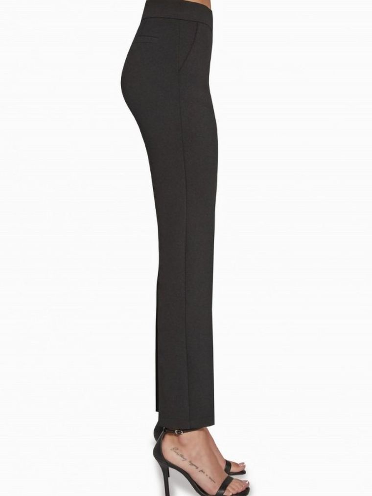 Spodnie materiałowe damskie, czarne, Bas Bleu