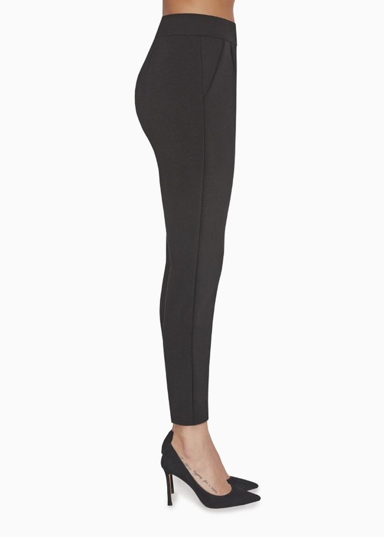 Spodnie materiałowe damskie, czarne, Kinsley, Bas Bleu