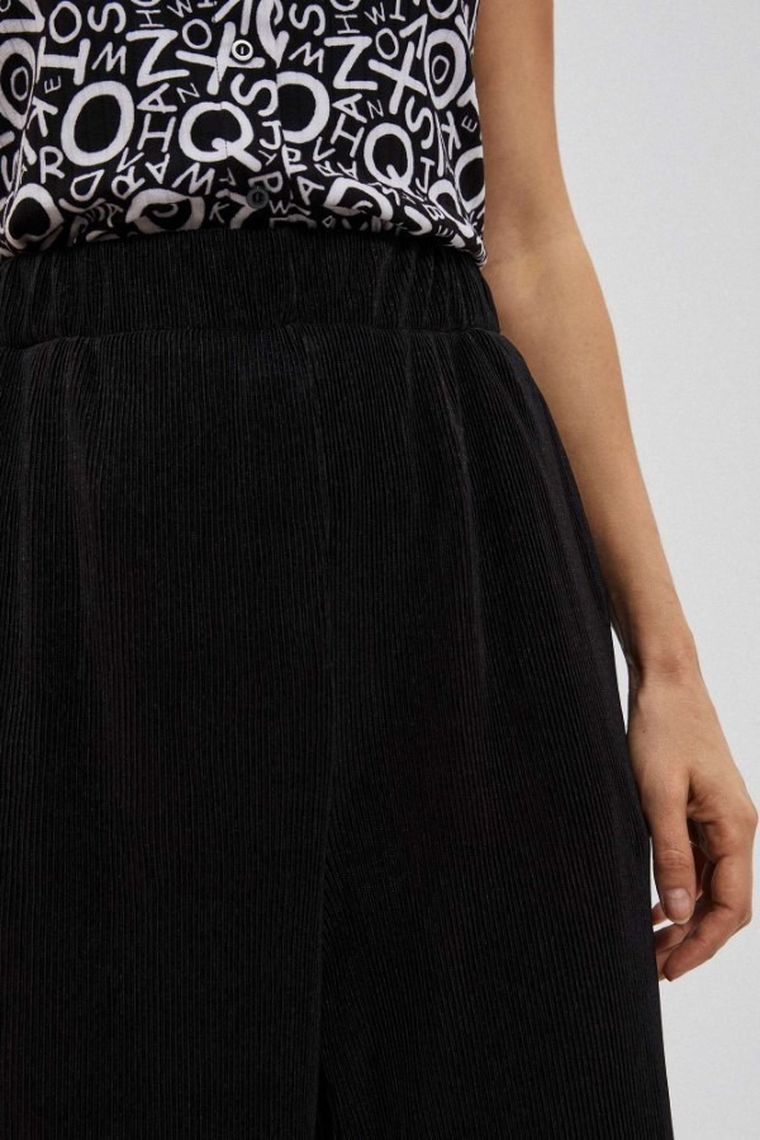 Spodnie materiałowe damskie, czarne, Moodo