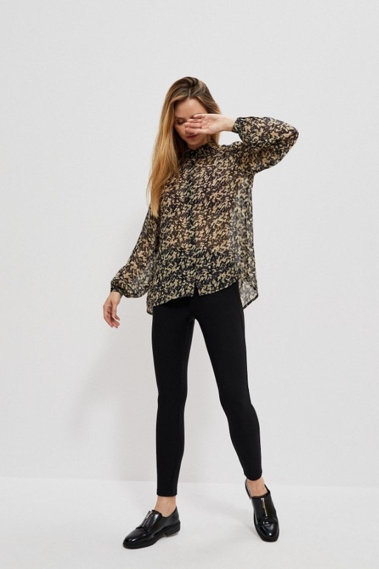 Spodnie materiałowe damskie, czarne, Moodo