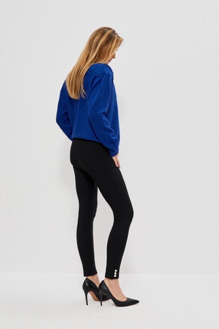 Spodnie materiałowe damskie, czarne, Moodo