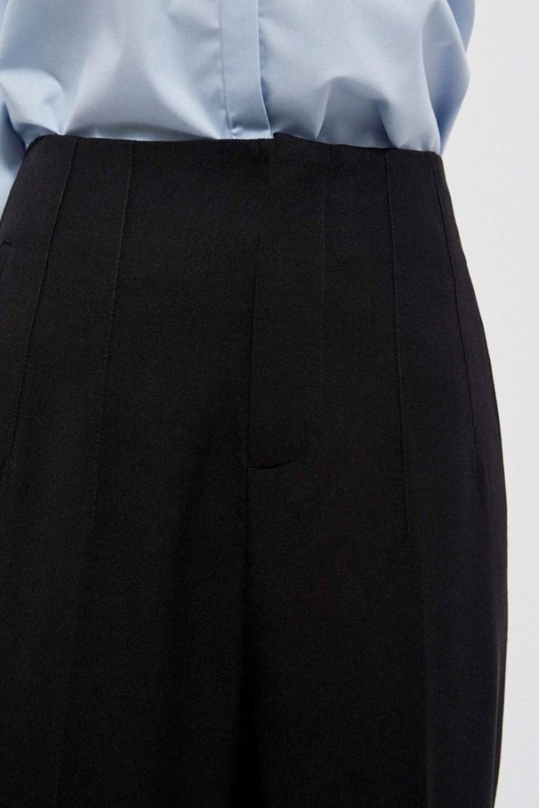 Spodnie materiałowe damskie, czarne, Moodo