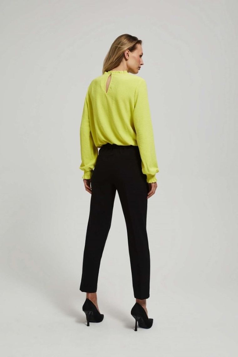 Spodnie materiałowe damskie, czarne, Moodo