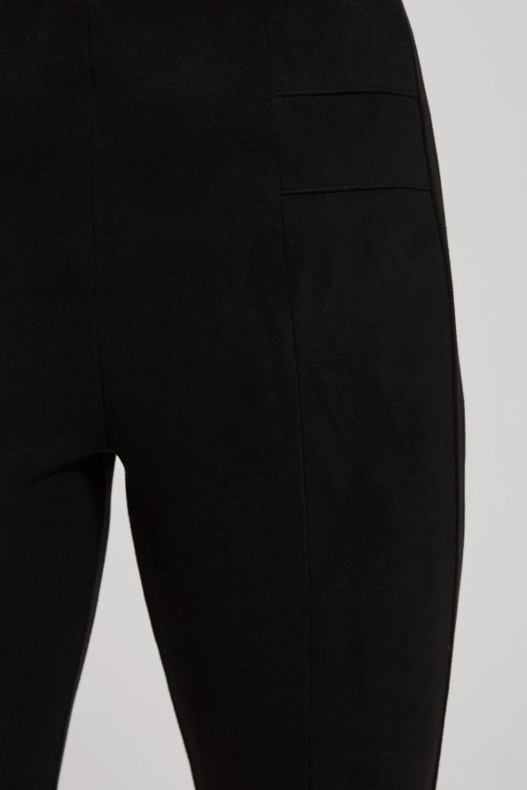 Spodnie materiałowe damskie, czarne, Moodo