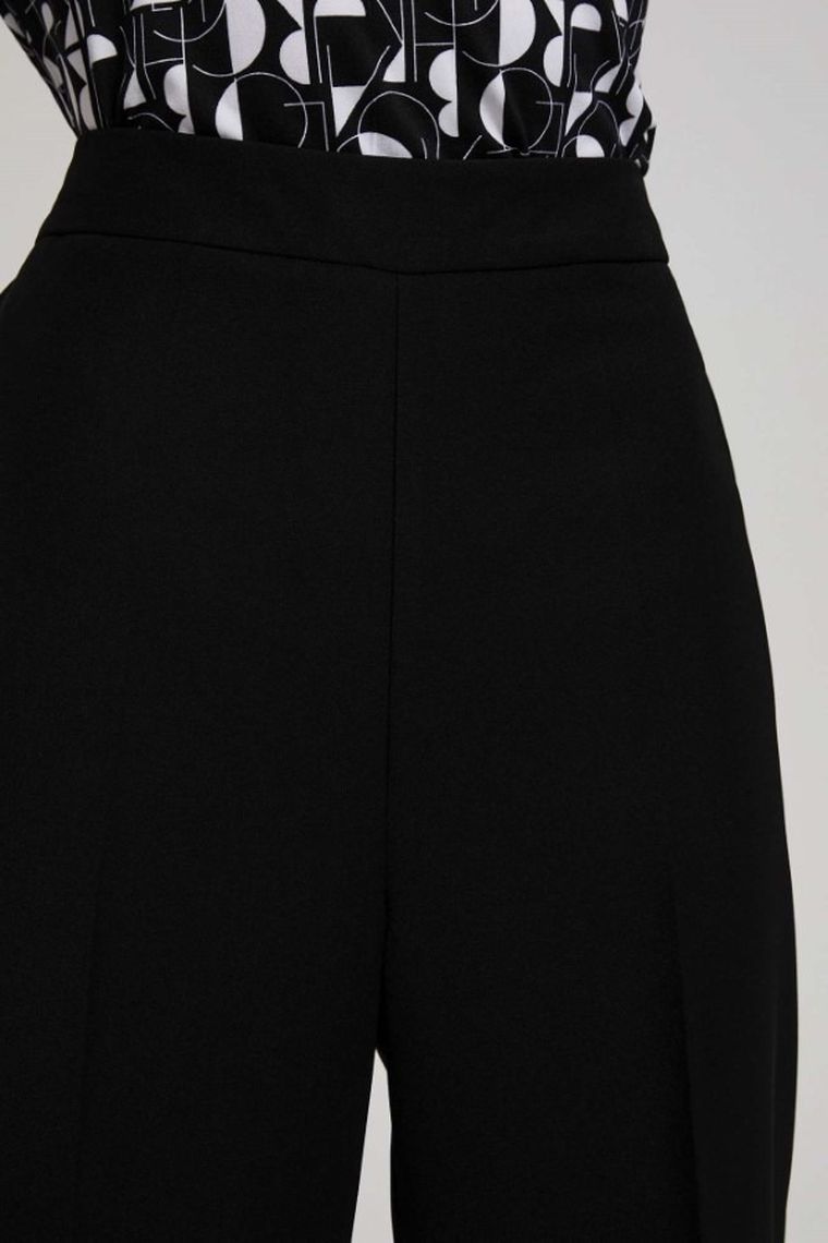 Spodnie materiałowe damskie, czarne, Moodo